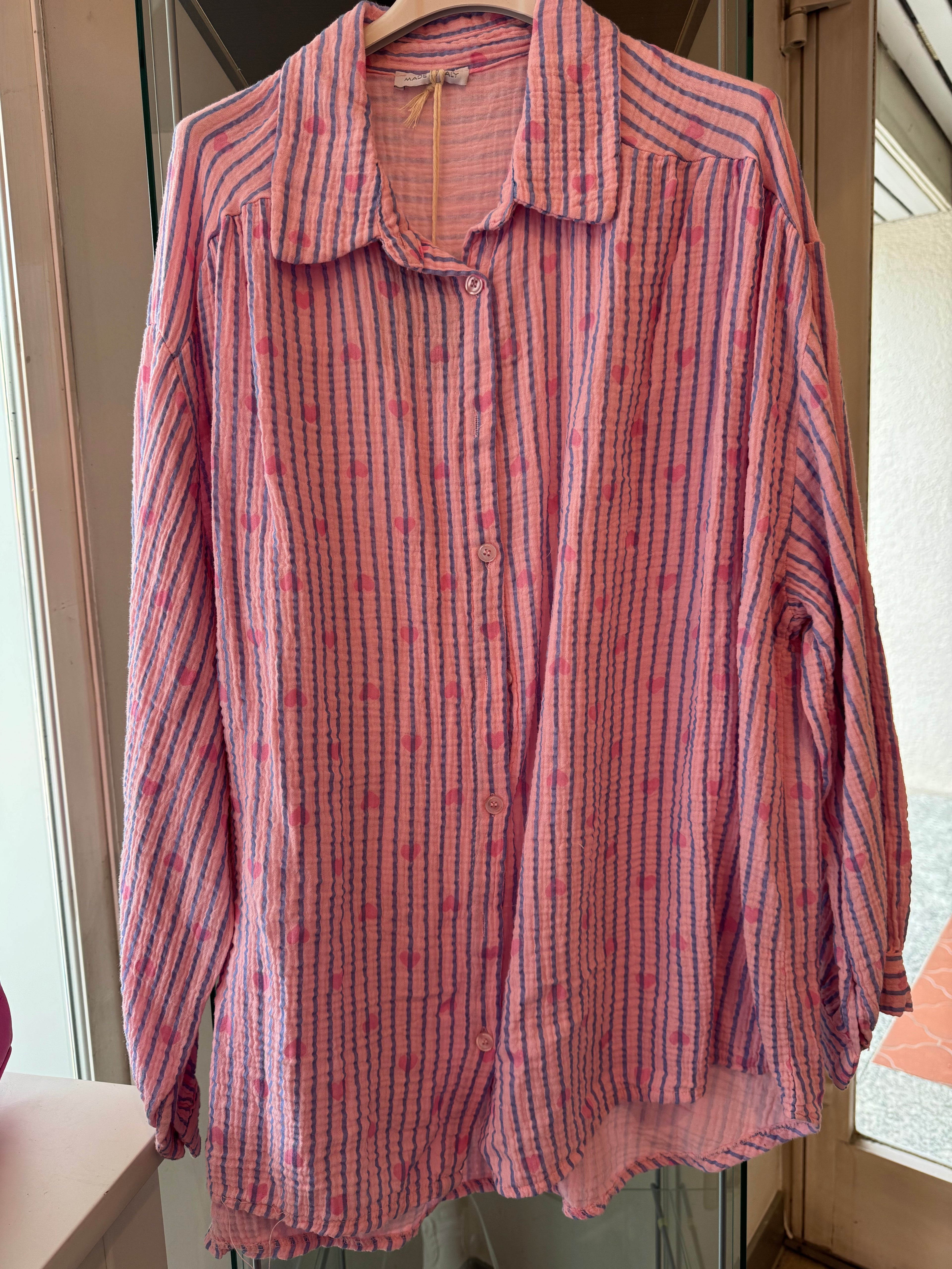 Musselinbluse mit Herzchen