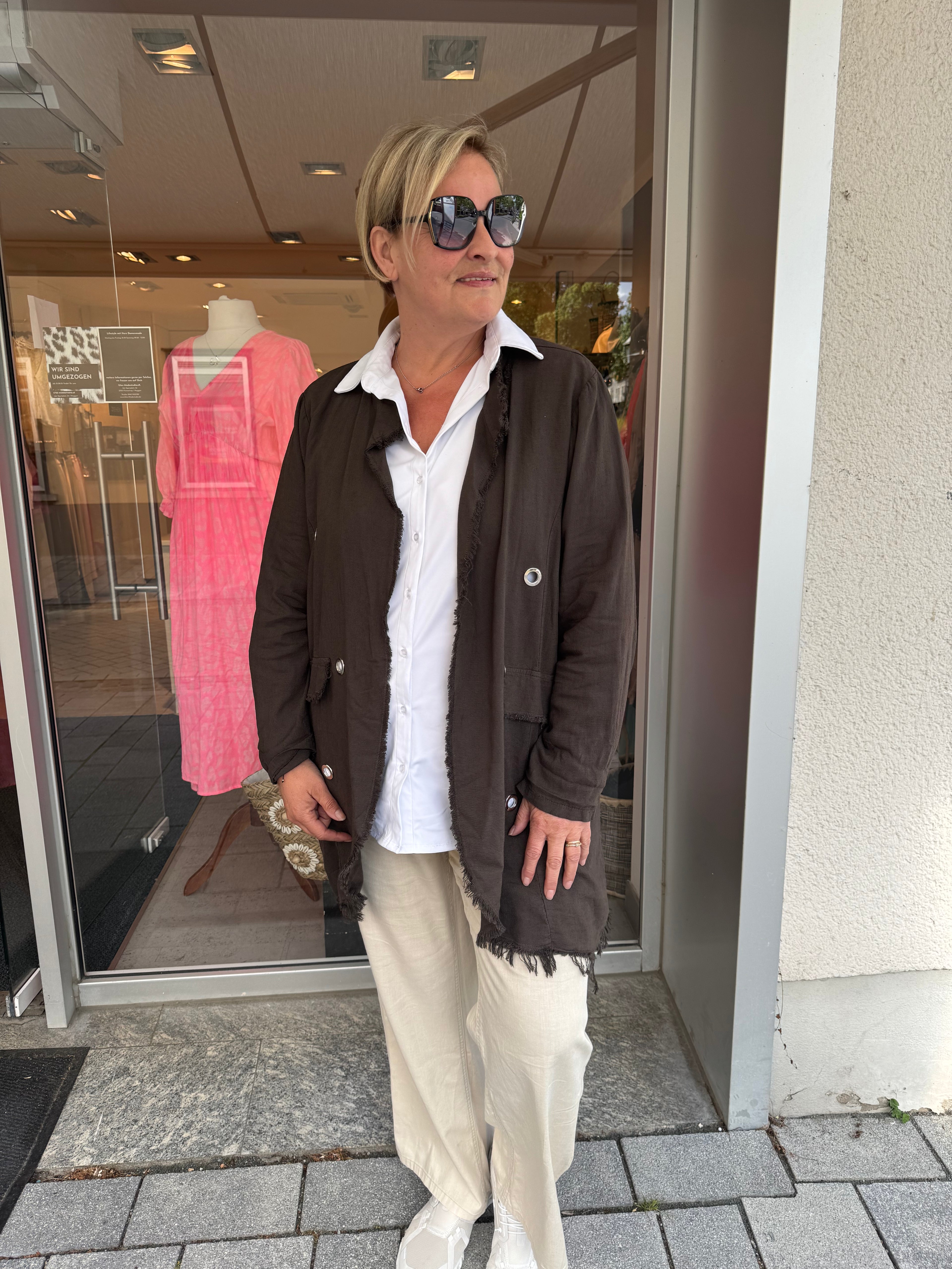 Leinen-Viskose Jacke