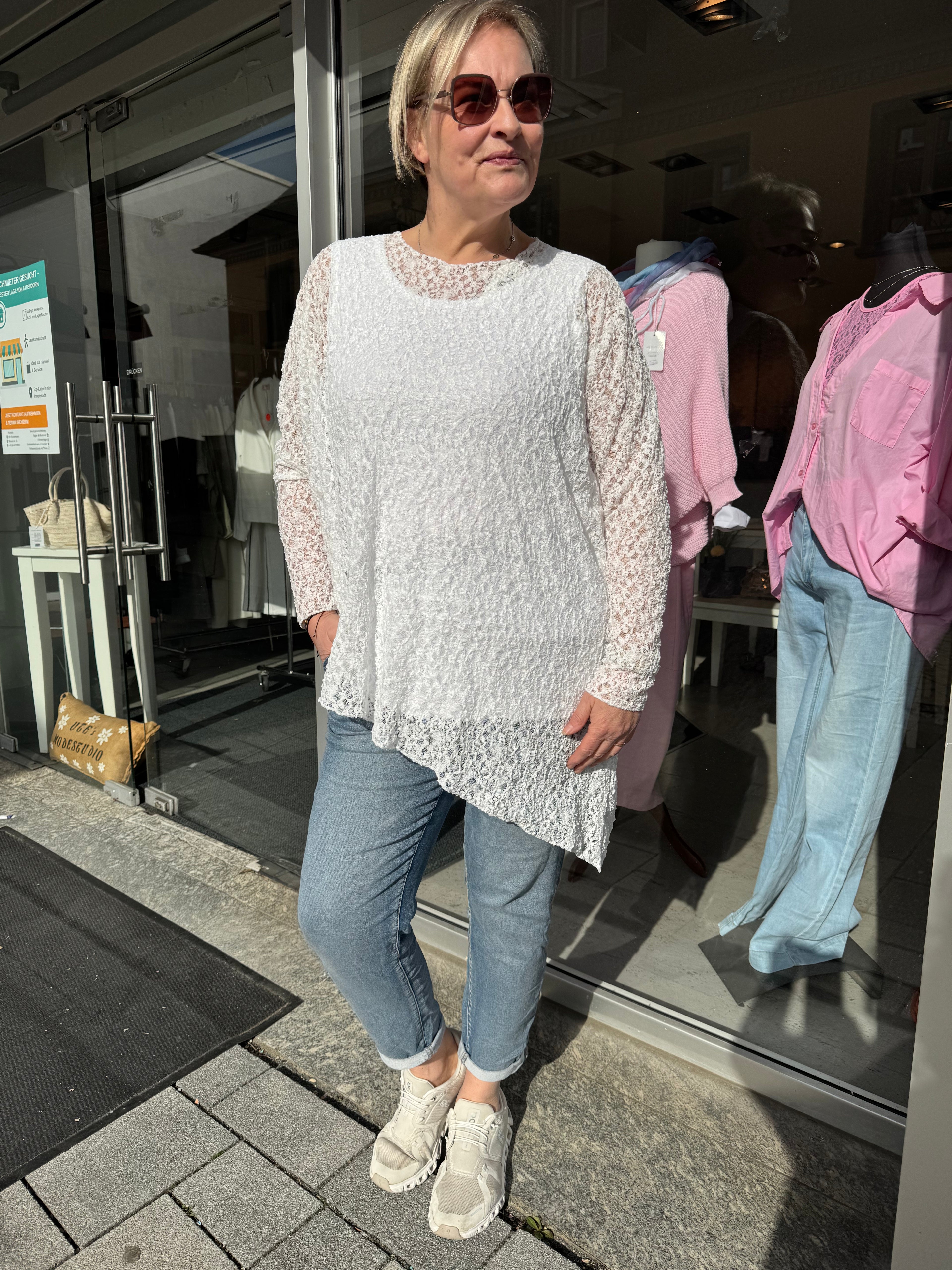 Spitzenshirt asymmetrisch curvy