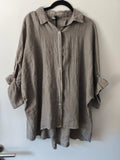 Leinenbluse mit Schleife
