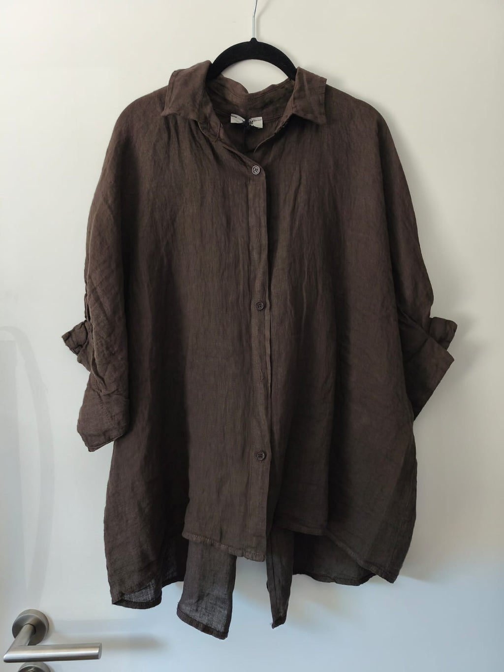 Leinenbluse mit Schleife