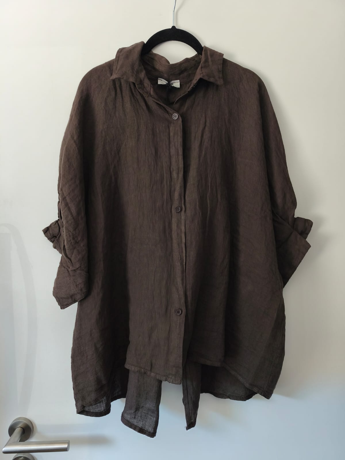 Leinenbluse mit Schleife