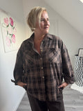 Oversize Karo Hemd Bluse - lässig&kuschelig