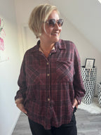 Oversize Karo Hemd Bluse - lässig&kuschelig