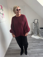 Ponchpulli mit raffbaren Puff-Ärmeln