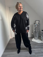 Mega Zweiteiler black & white im Curvy Style