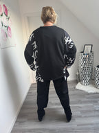 Mega Zweiteiler black & white im Curvy Style