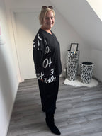 Mega Zweiteiler black & white im Curvy Style