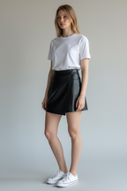 Lederimitat Skort Rock trifft Shorts