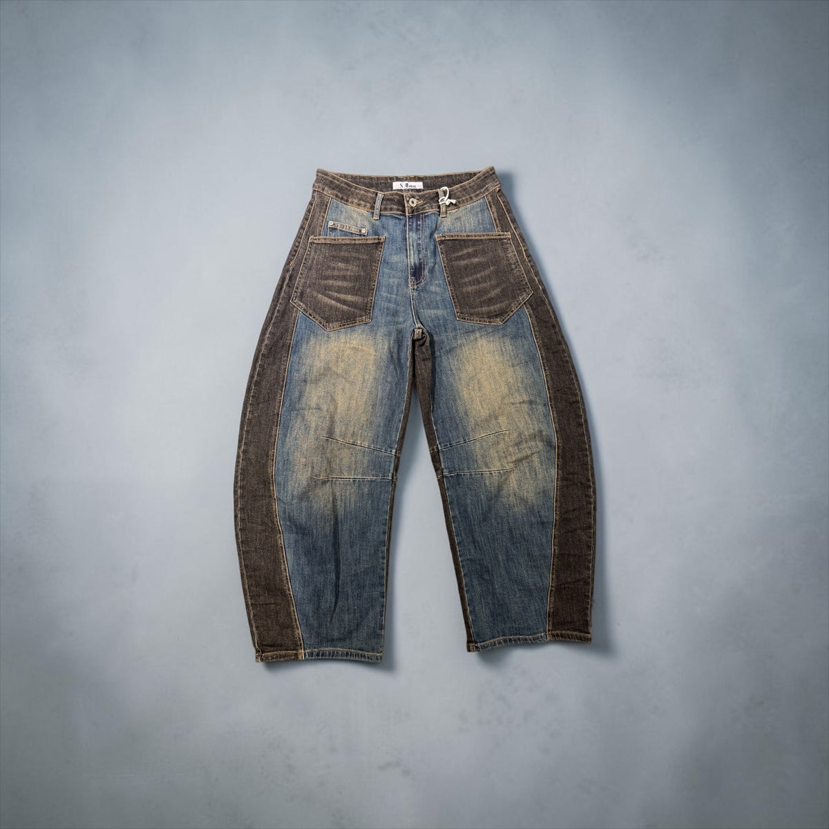 Sexy Woman Barrel Jeans zweifarbig