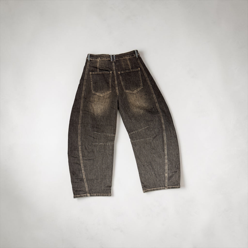 Sexy Woman Barrel Jeans zweifarbig