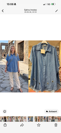 Baumwoll Bluse in Jeansoptik