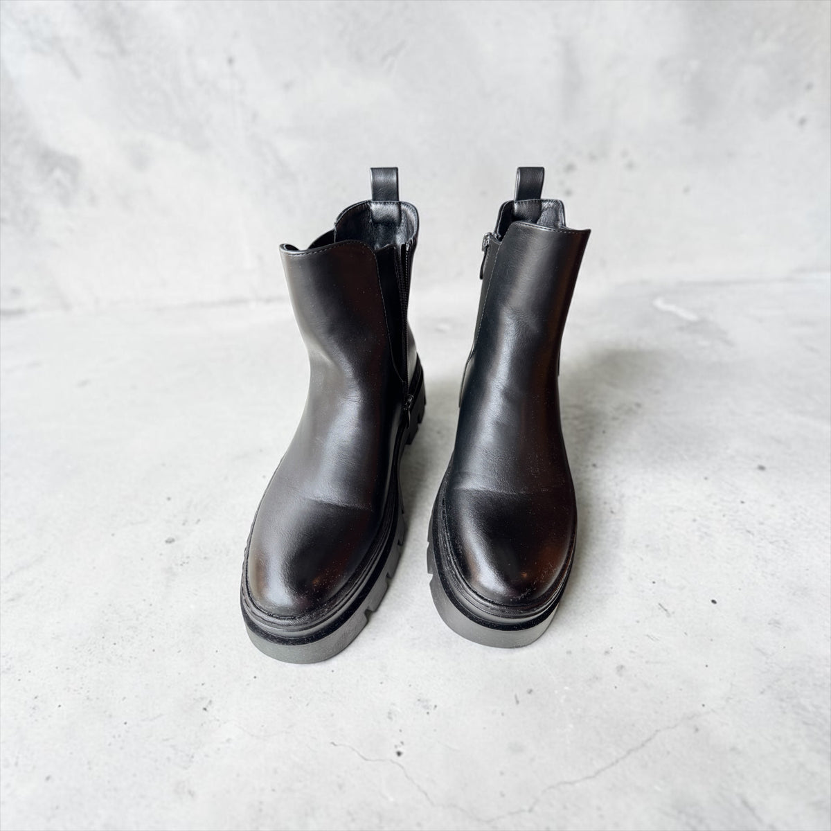Lederoptik Boots schwarz