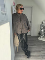 Oversize Jacke im Hahnentritt Look