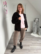 Oversize Grobstrickjacke mit Kapuze
