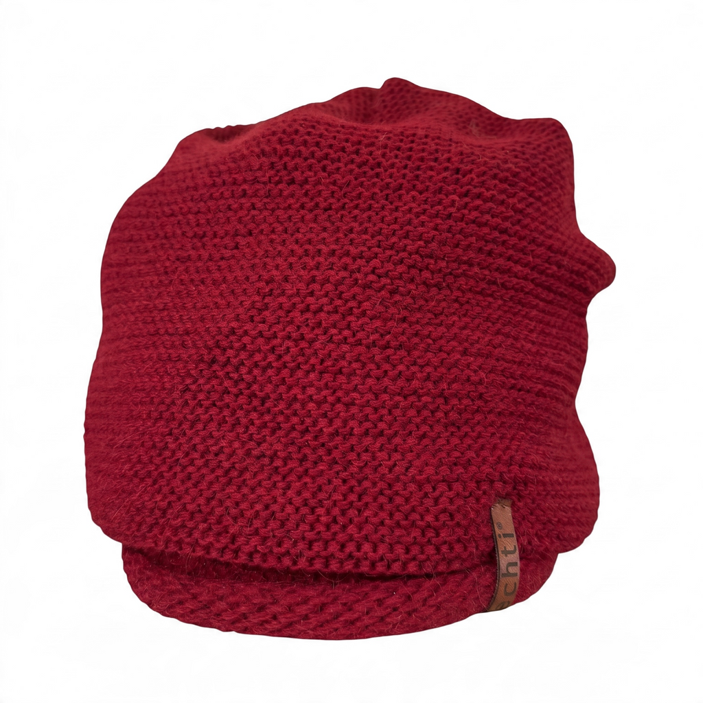 Beanie Mütze braun und bordeaux