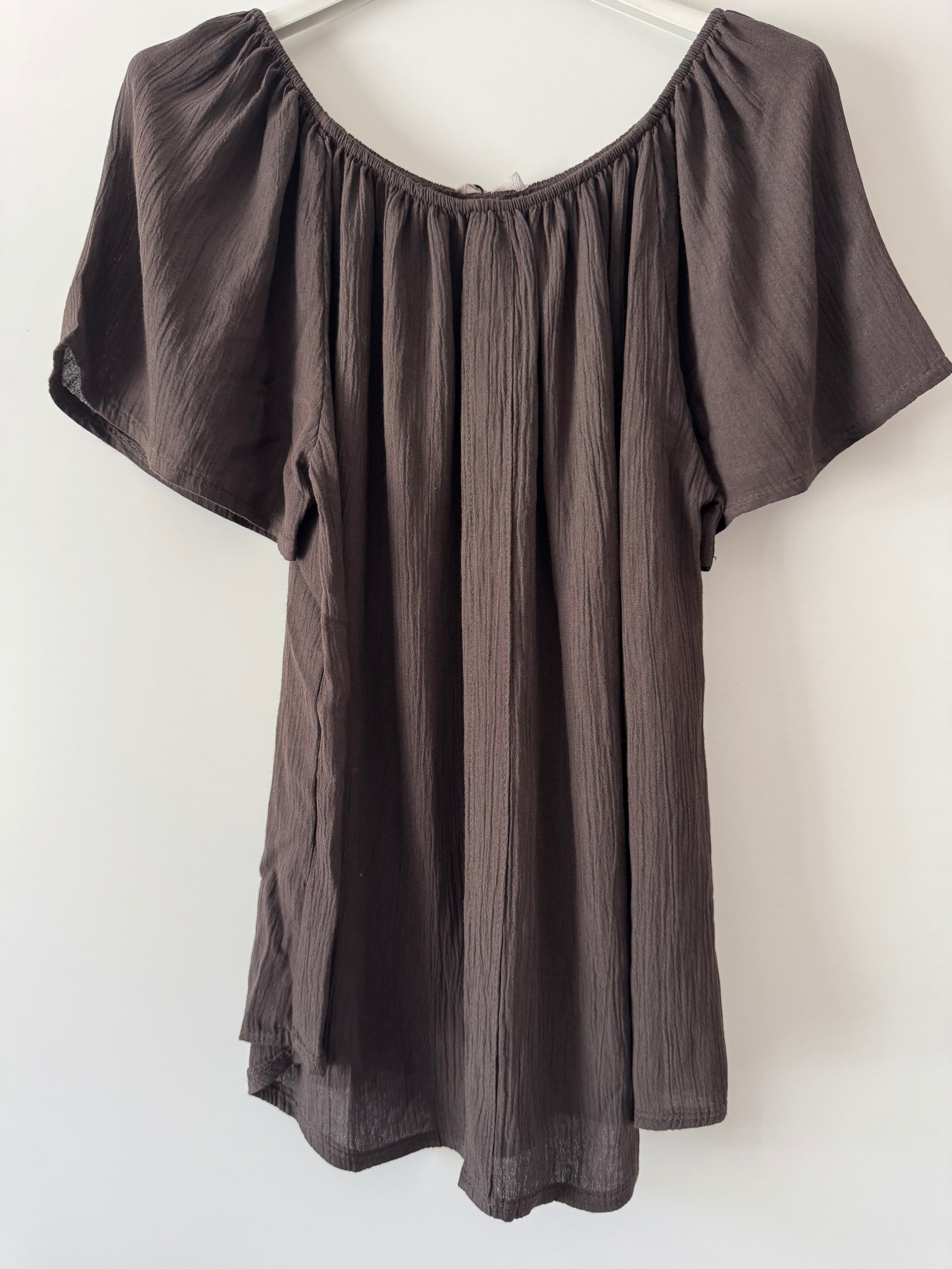 Viskose Bluse mit Carmenausschnitt