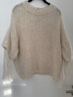 Strickpulli mit Spitzeneinsatz