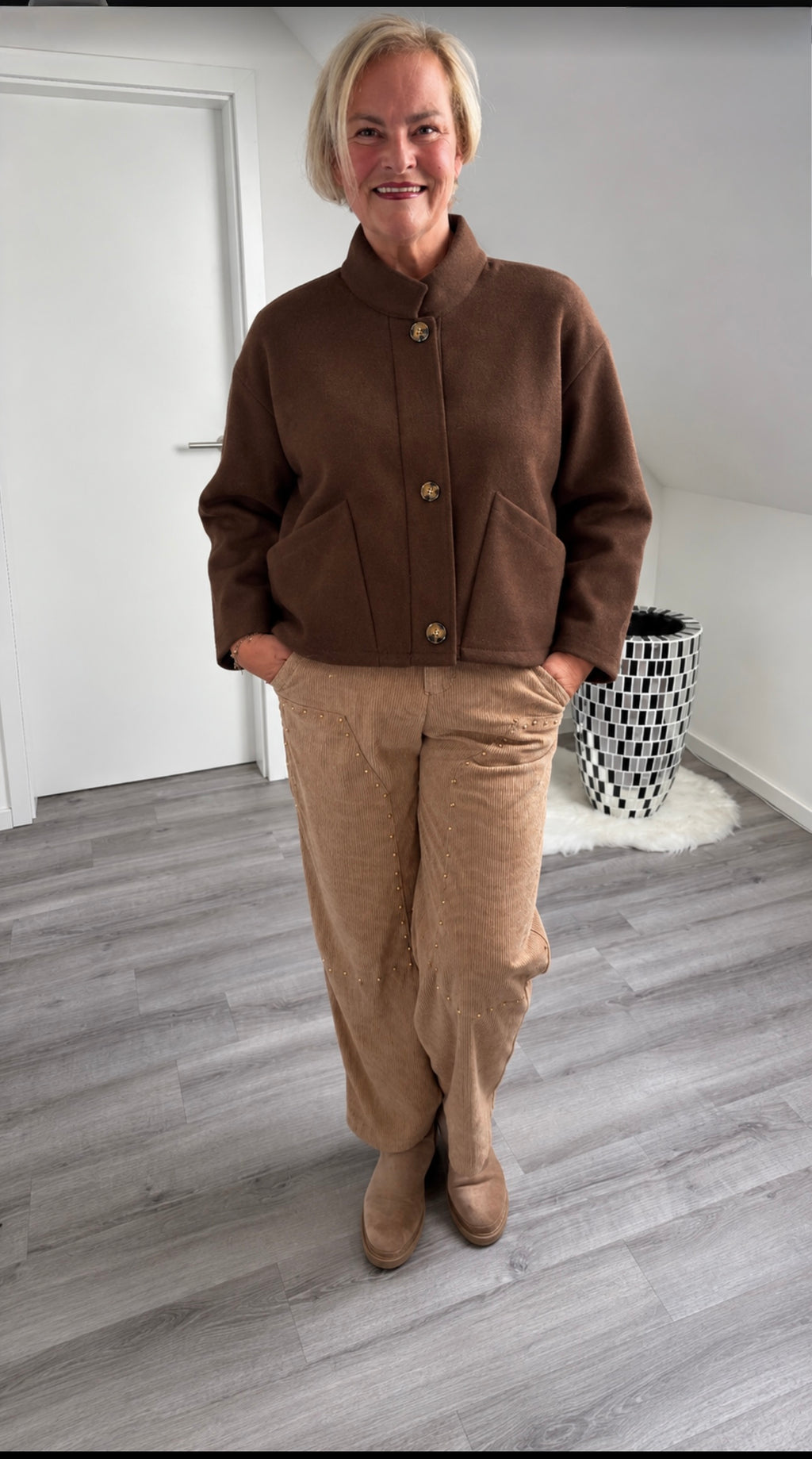 Oversize Kurzjacke in Wolloptik