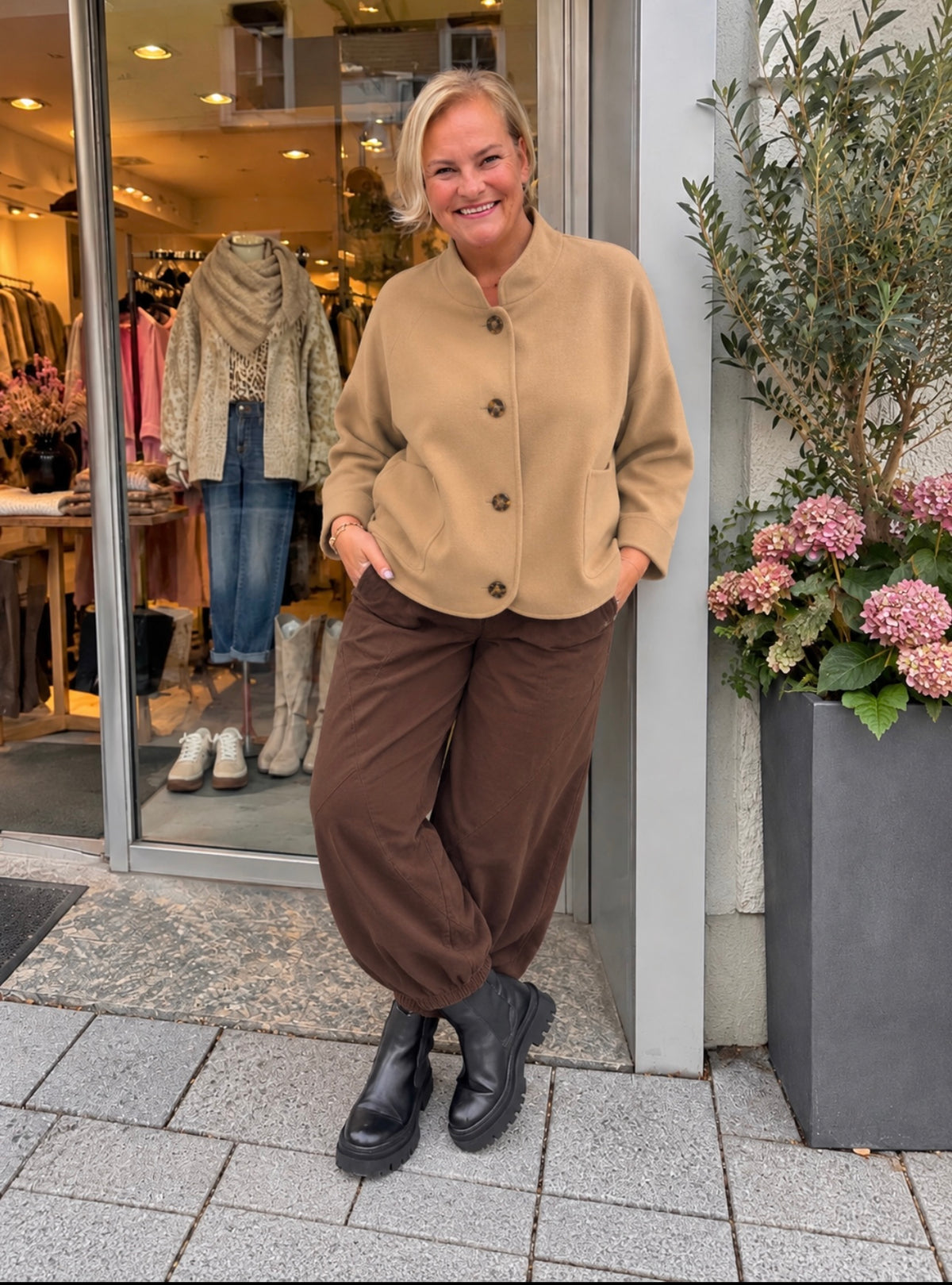 Oversize Kurzjacke in Wolloptik
