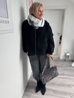 Schwarze Cord-Jacke Oversize