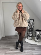 Curvy Teddyjacke Cowboy Style Beige