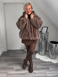 Curvy Teddyjacke Cowboy Style Taupe