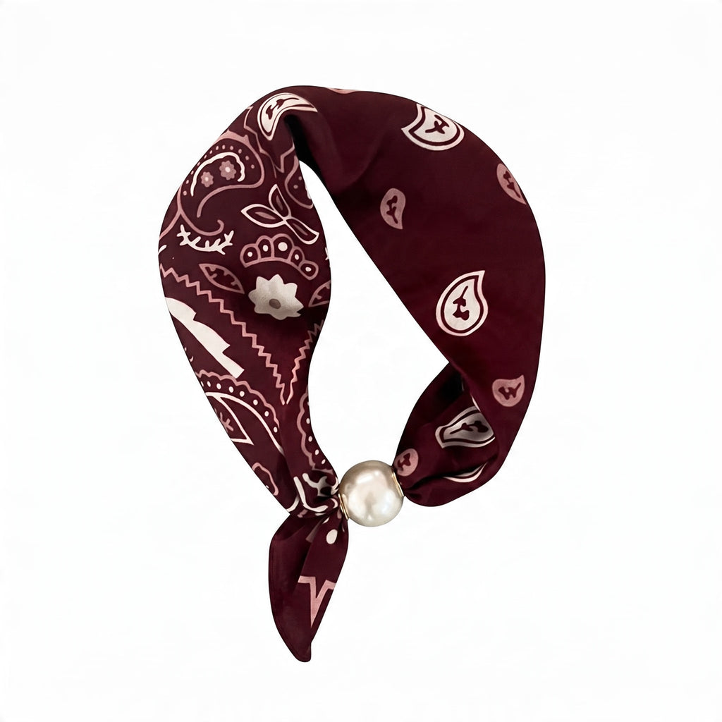 Halstüchlein mit Perle – Bordeaux