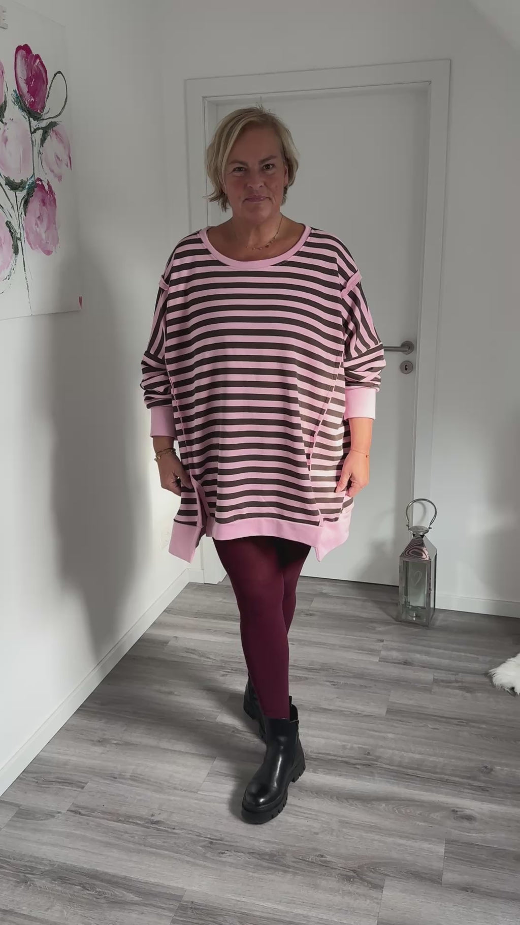 Bigsize Streifensweatshirt
