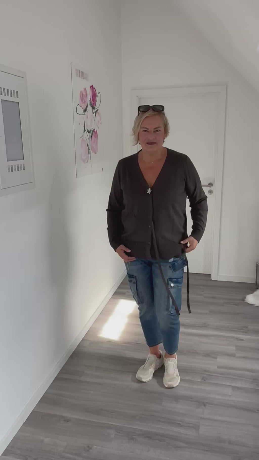 Strickweste zum Binden von Yest anthrazid
