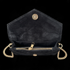 Innenansicht schwarze Wildleder-Clutch